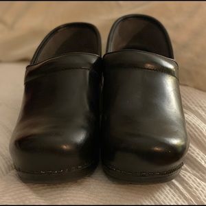 Dansko Black Leather Clogs